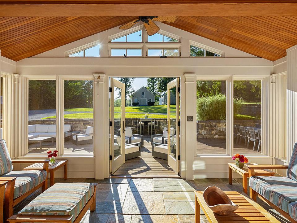 Exiting the back side of house