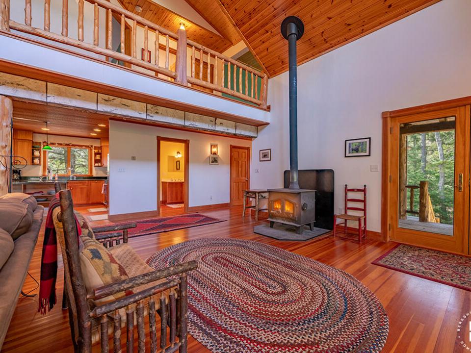 KeeneHomeOnRoundTop_GreatRoom_Woodstove