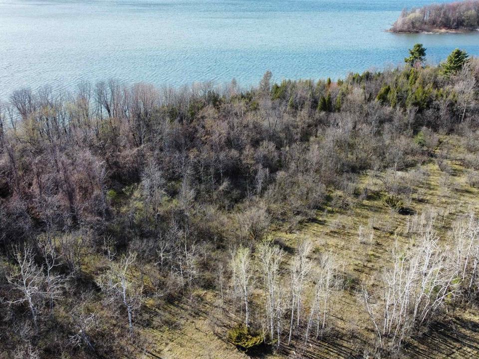 drone shot of waterview