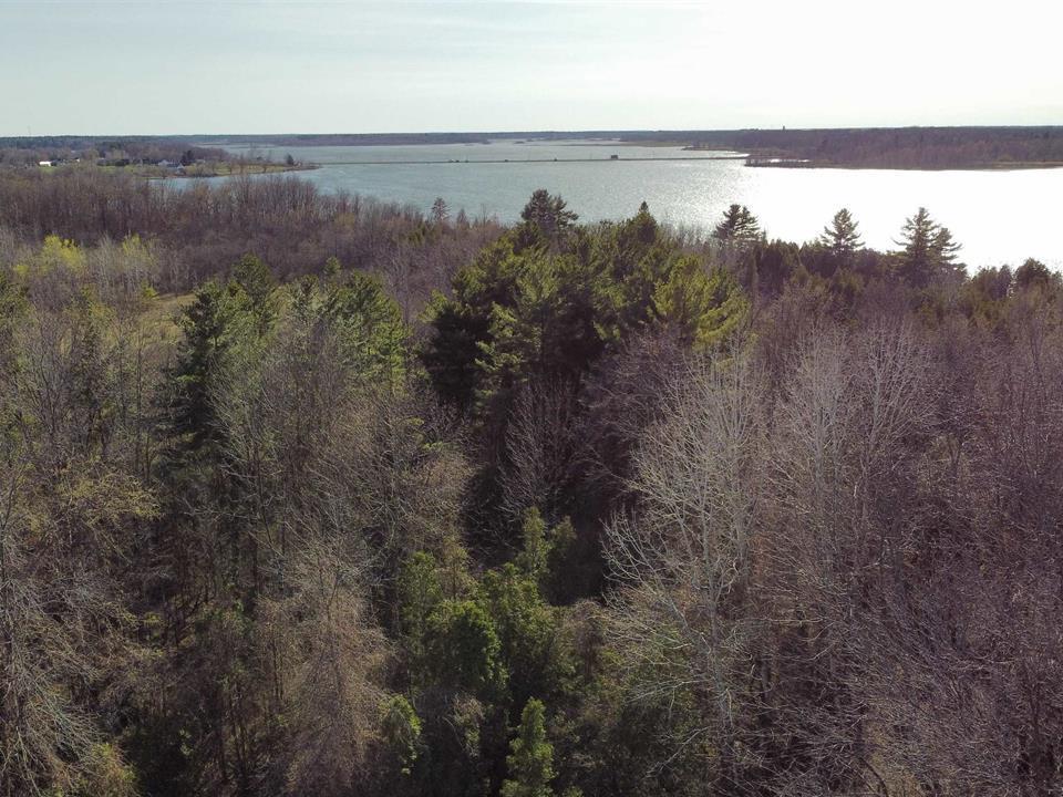 drone shot of waterview