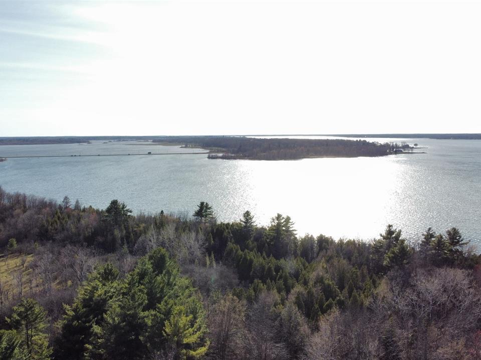 drone shot of waterview