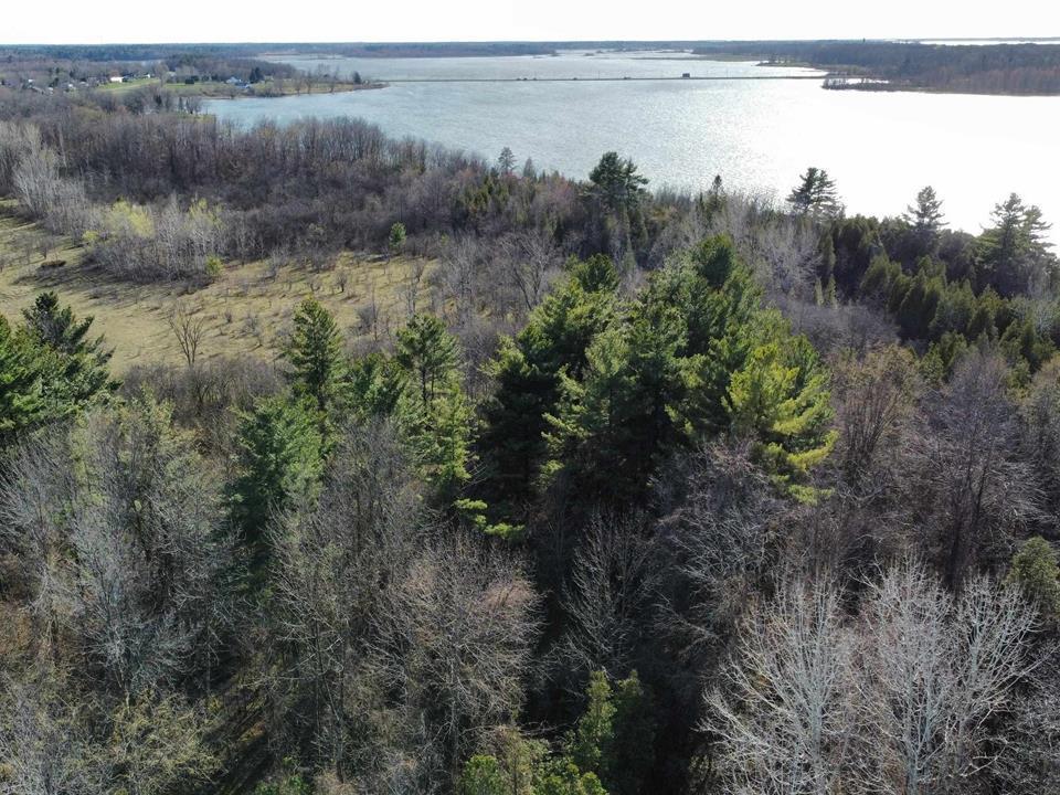 drone shot of waterview