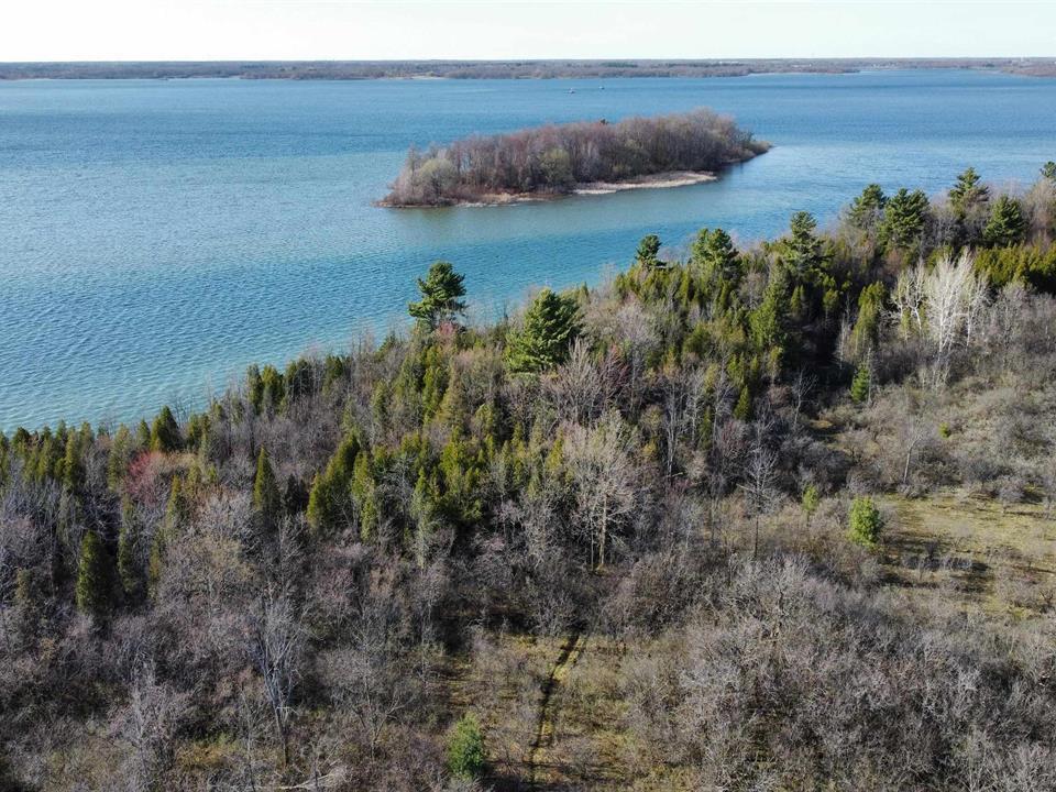 drone shot of waterview