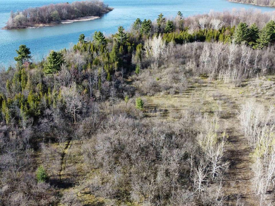 drone shot of waterview