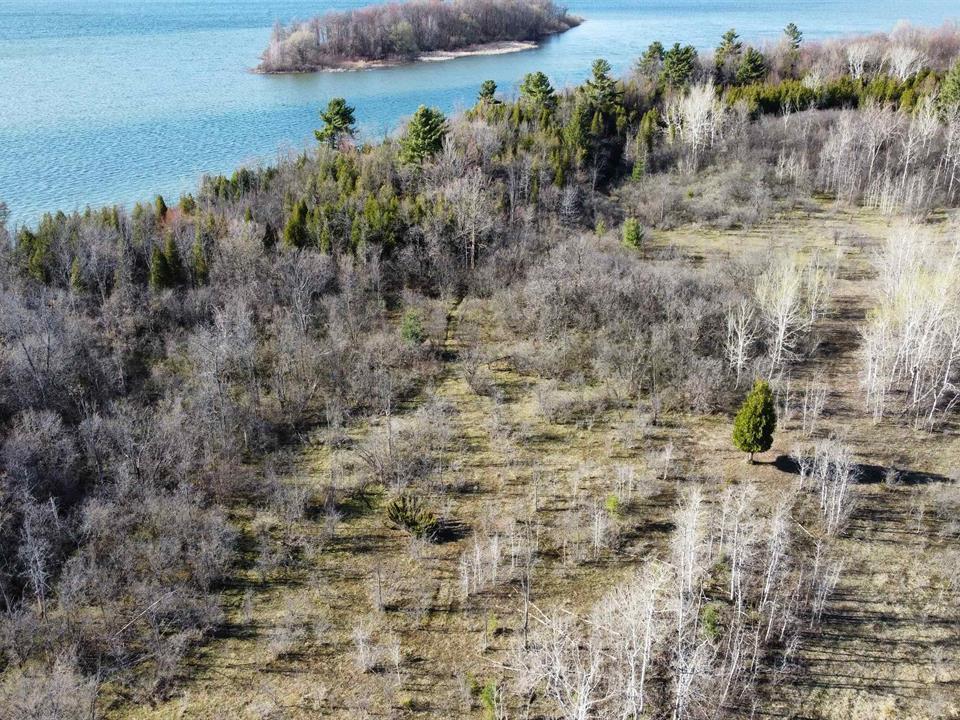 drone shot of waterview