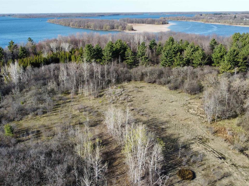 drone shot of waterview