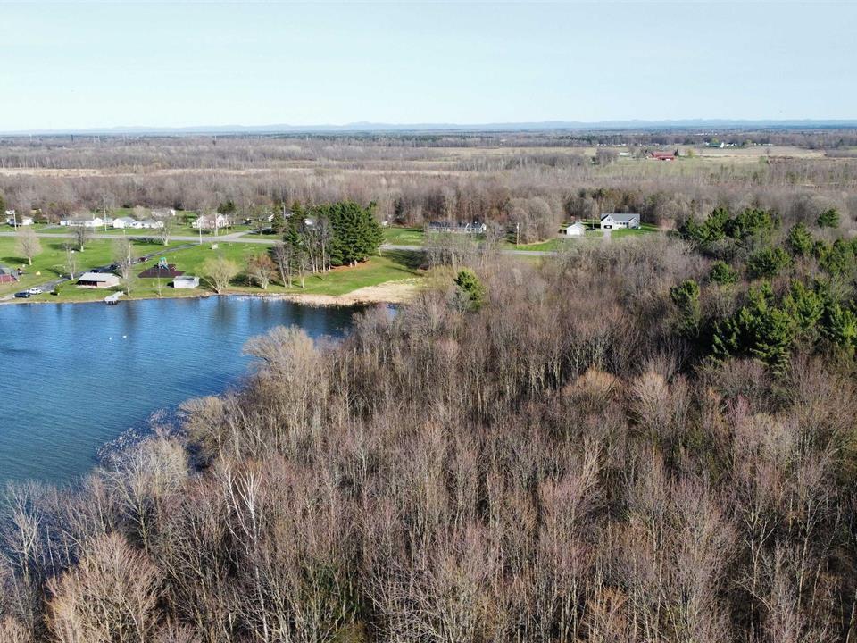 drone shot of waterview