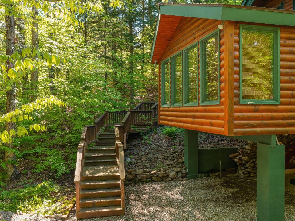 Stairs to deck and entry