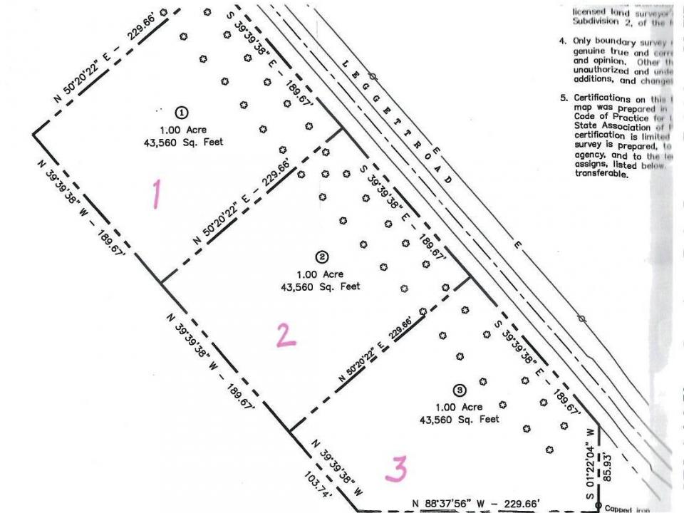 3 one acre lots Leggett Road 3 one acre lots Leggett Road
