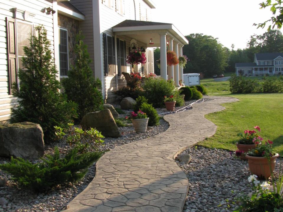 stamped sidewalk