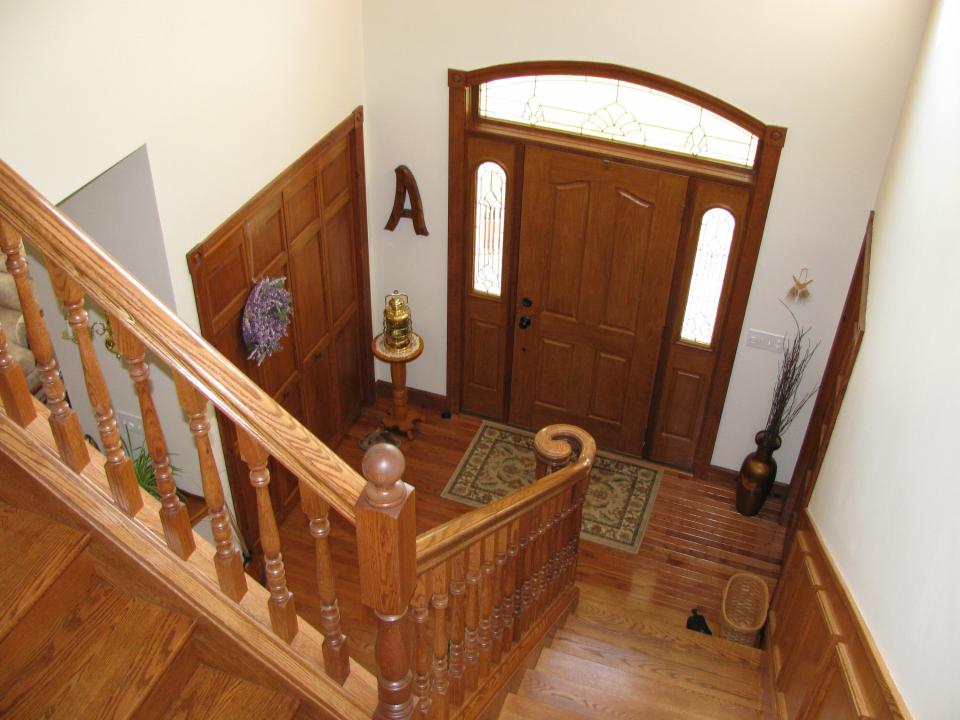 view of foyer from second floor landing