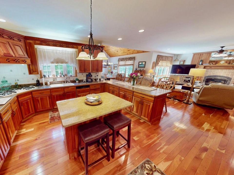 kitchen view into family room