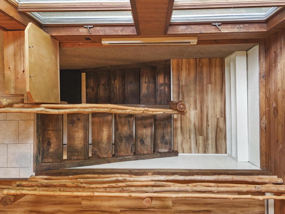 Open staircase connecting levels