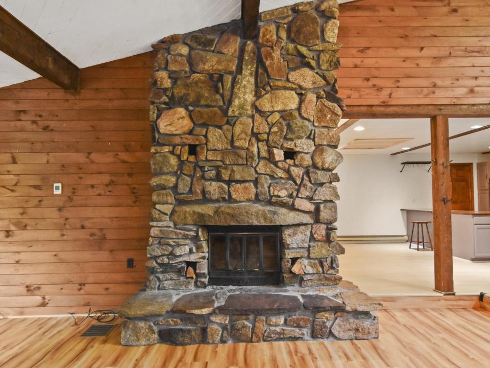 Floor to ceiling fireplace