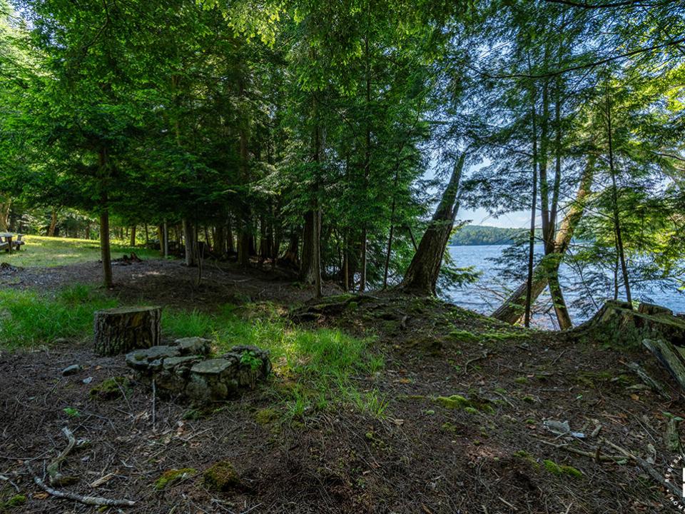 AdkCompoundOnUpperSaranac_Firepit_Lake