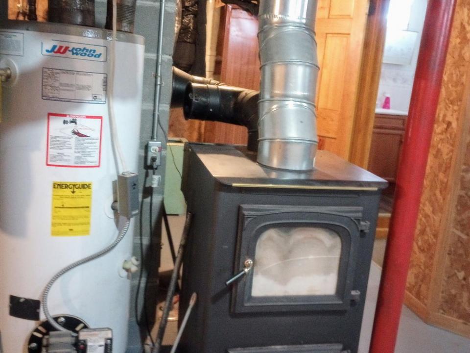 coal stove and hot water heater