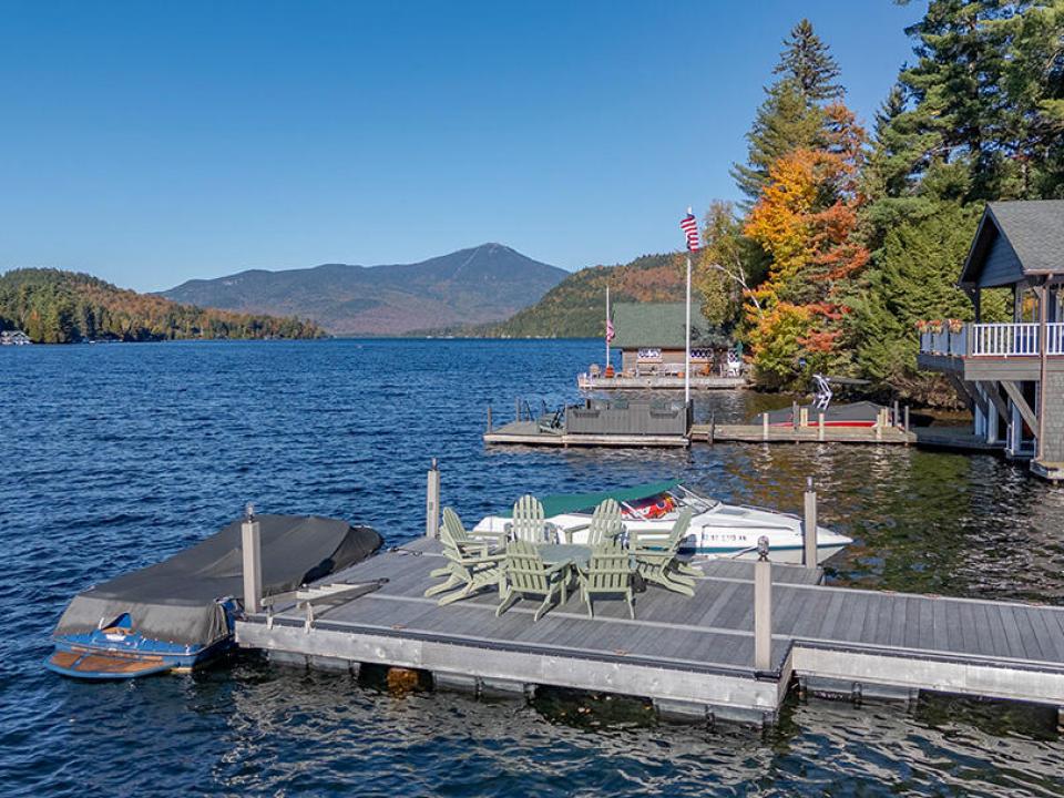 AdirondackHomeOnLP_Fall_A_Dock_Whiteface