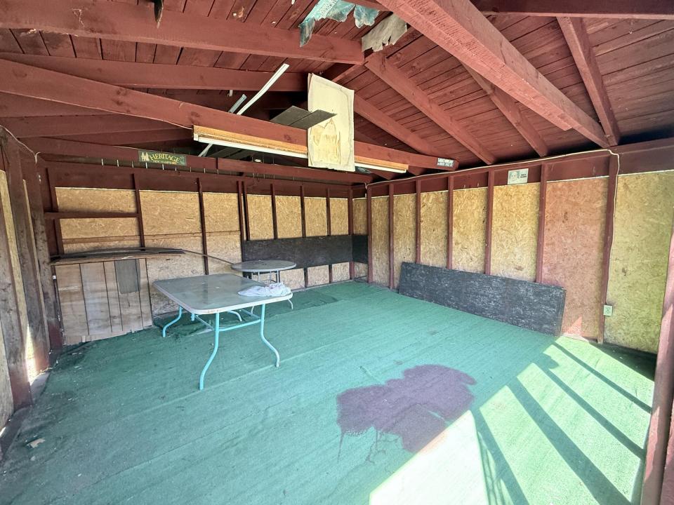 Interior of outbuilding