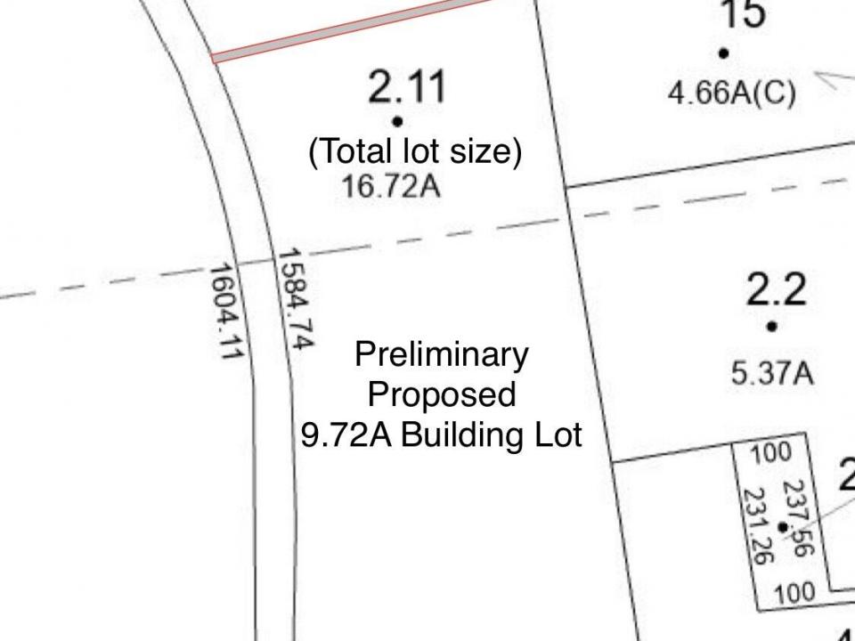 Proposed Subdivision Map