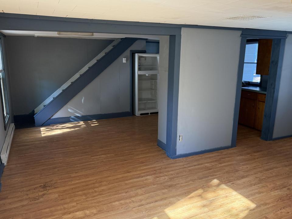 Living room into kitchen