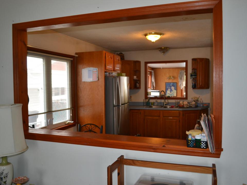 View into kitchen