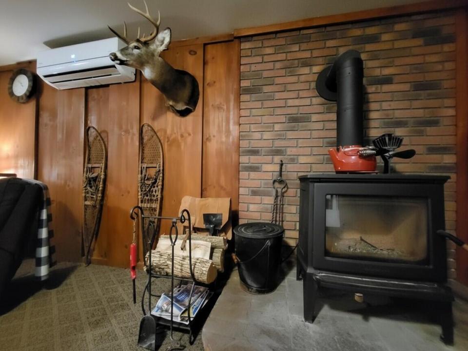 Wood burning fireplace