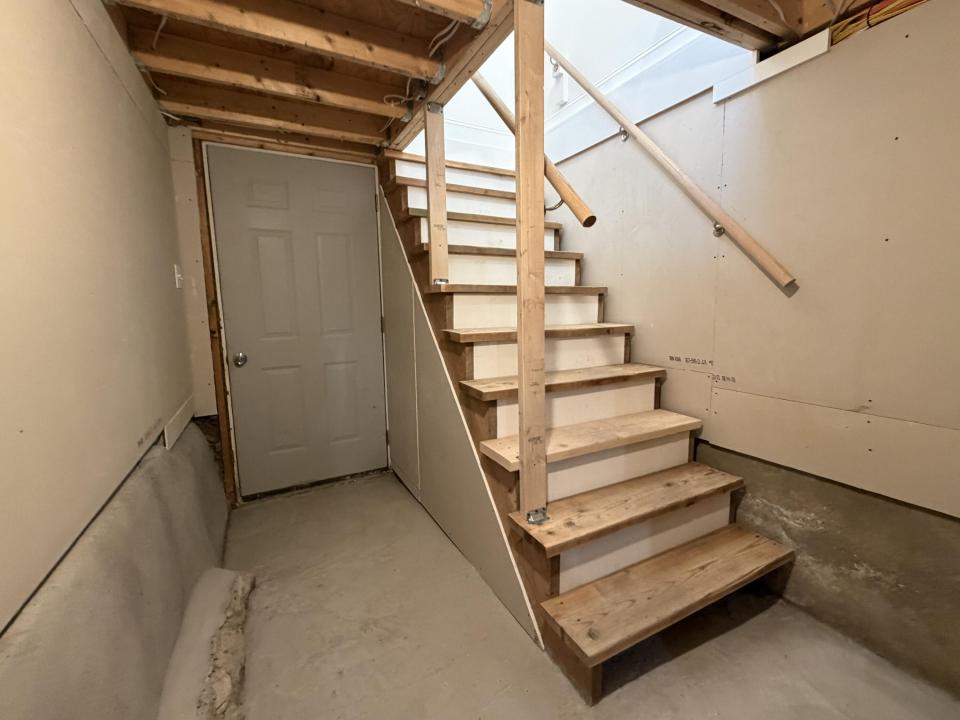 Inside basement stairs