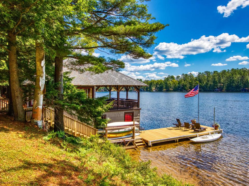 Boathouse and Dock from Front Lawn